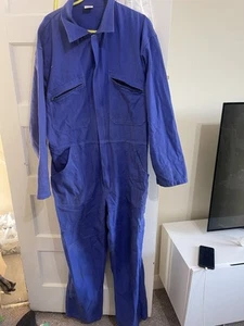 French Vintage 1960's Jumpsuit, Navy Blue Boiler-suit, Overalls, B10 XL - Picture 1 of 4