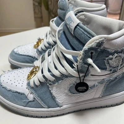 Men 8.0US   Aj1 Denim Sneakers - Image 1 of 4