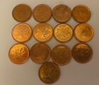 2000 - 2012 Canada 13 penny lot 1 cent haute qualité collection penny l'année dernière 