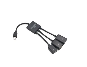 3 in 1 Male to Female Dual Micro USB 2.0 Host OTG Hub Adapter Cable - Picture 1 of 3