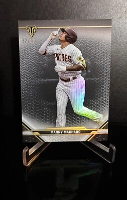 #'ed/50 💥 MANNY MACHADO SP 2021 Topps Triple Threads Black & Gold Parallel #9 - Image 1 of 2