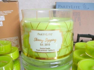 PartyLite SKINNY SIPPING🍎🍋3 Docht Duftwachsglas + 12 Teelichter G73707 OVP☀️⛱️ - Bild 1 von 5