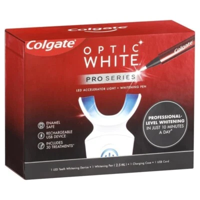 COLGATE OPTIC BLANCO SERIE PRO DISPOSITIVO LED LUZ BLANQUEAMIENTO DENTAL SET NUEVO SIN CAJA Foto 1 de 3
