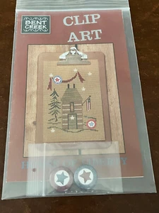 New Bent Creek HOUSE of LIBERTY Cross Stitch Pattern w Accessories Canvas Button - Picture 1 of 5