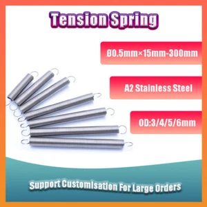 A2 Stainless Steel Tension Springs | Ø0.5mm×15-300mm for Automotive, Industrial - Picture 1 of 6