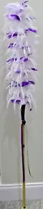 #229 Kahili and Stand Hawaiian Purple Lavendar and White Four Foot Feathered - Picture 1 of 7