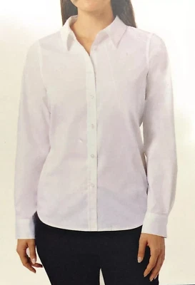 CHAPS Women's Easy Care Button Up No Iron Stretch Modal Blouse White Large - Image 1 of 2