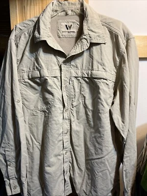 Camisa Sierra Blanca Manga Larga Para Hombre Grande Marrón Malla Forrada Bolsillos Pesca Foto 1 de 4