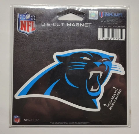 WinCraft NFL Carolina Panthers 4 inch Die-Cut Auto Magnet Cover