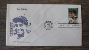 Lou Gehrig First Day Of Issue 1989 Stamp & Envelope.  New York Yankees - Picture 1 of 1