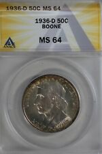1936-D  .50  ANACS  MS 64  BOONE Classic Silver Commemorative Coin, Lafayette