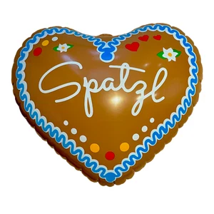 aufblasbares Vinyl Herz "SPATZL" (50cm) Lebkuchenherz Oktoberfest Bayern Liebe - Bild 1 von 8