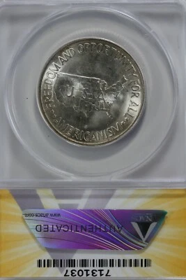 1954-S  .50   ANACS  MS 65  WASHINGTON-CARVER    Classic Silver Commemorative   - Image 1 of 2