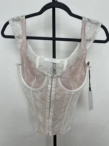 Astr The Label White And Pale Pink Corset Top Small Style Act17593 $114 - Picture 1 of 10