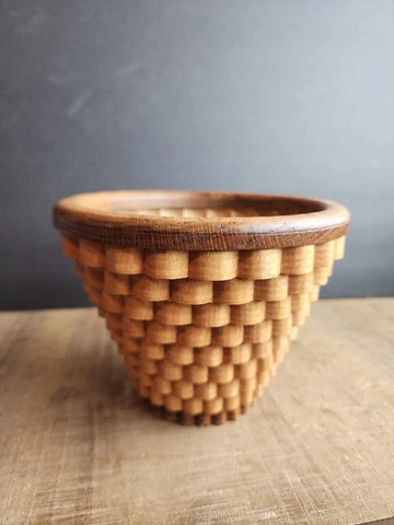 Vintage Wooden  Basket Mid Century Modern Handmade? Cover