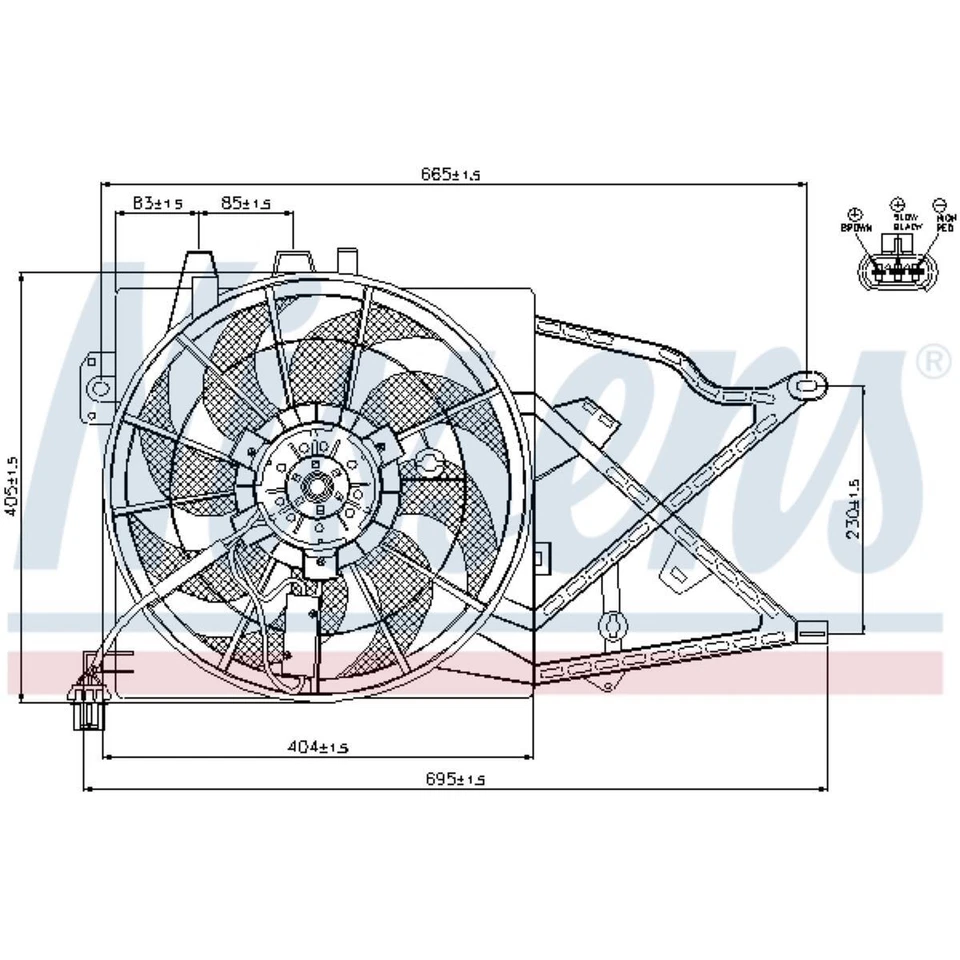 Ventilador de Motor Del Radiador Eléctrico Nissens para Opel Vectra B J96 - Imagen 1 de 1