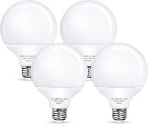 G25 LED Vanity Light Bulbs, 100W Globe 4 Count(Pack of 1), Daylight White - Picture 1 of 8