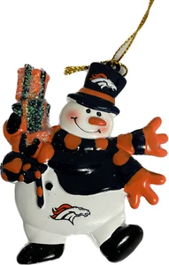 Denver Broncos 3 Inch Snowman Gift Ornament-Officially Licensed NFL rare - Picture 1 of 1