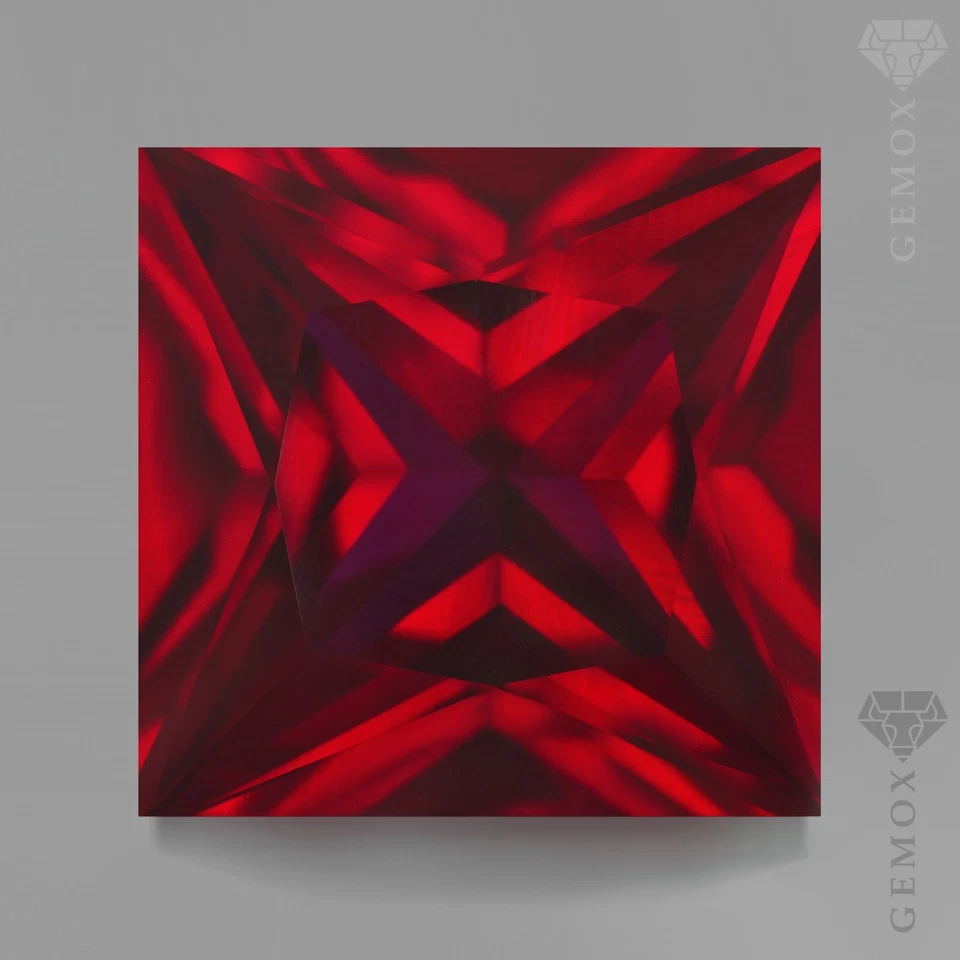Ruby Square Princess Cut Genuine Lab-Grown Loose Gemstone Raspberry Red Stone EU - Image 1 of 4