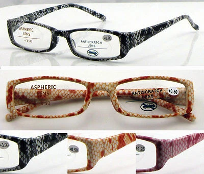 High Quality Reading Glasses/Spring Hinges & Snake Skin Pattern Style Design L12
