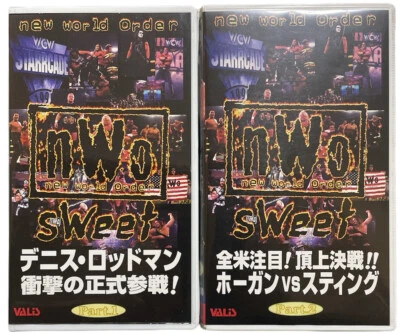 WCW nWo sWeet VHS Parte 1 y 2 Hulk Hogan Sting Gran Muta Bret Hart Japonés Foto 1 de 4