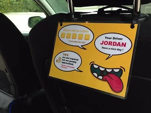 2 x Designer - 5 Star Ratings Decal Sign Car Display Cards - Picture 1 of 3