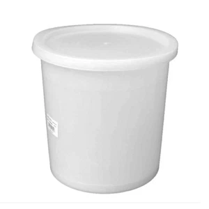 Secchio contenitore con coperchio in plastica bianca vaso per salamoia salatore - Imagen 1 de 1