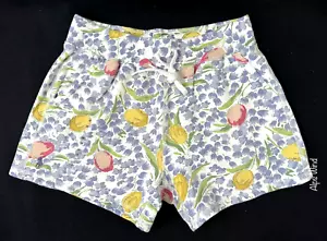 NWT Polo Ralph Lauren Womens Floral Blue Tulip Drawstring Blue Pony Short SZ.M - Picture 1 of 7