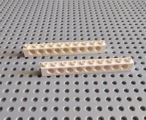 LEGO Technik Lochbalken Lochstein 1x10 Weiß 2 Stk. White Technic Brick 2730 A053 - Bild 1 von 1
