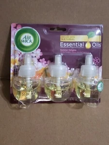Air Wick Essential Oils Summer Delights White Flowers Melon Vanilla 3 refills - Picture 1 of 2