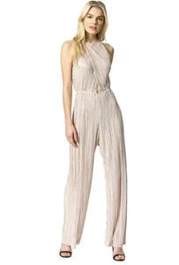 Fate Damen Plissee Neckholder Overall Champagner Größe Small FT#15 - Bild 1 von 6