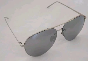 Linda Farrow Luxe Aviator Cat No.3 White Gold / Platinum LFL624C2SUN MSRP $1,215 - Picture 1 of 7