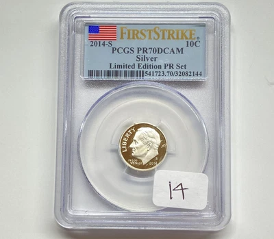 2014-S 10C Silver Roosevelt Dime PCGS PR70 DCAM Limited Edition Proof Set (A:14) - Image 1 of 2