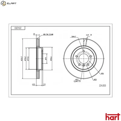 2x BRAKE DISC 224 203 FOR BMW Z4/Roadster/E85/E86 M57D30 M54B30 N52B30BF 3.0L - Image 1 of 4