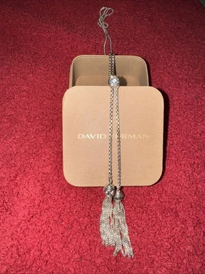 Collar David Yurman Renacimiento Plata Esterlina Borla Con Diamantes 40" Foto 1 de 3