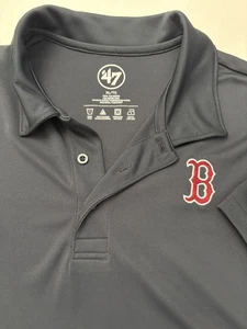 Boston Red Sox Mens Black Polo Brand 47 - Picture 1 of 2
