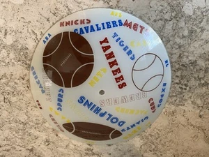 Vintage Glass Ceiling Light Shade Sports Teams Football Basketball Baseball 14" - Picture 1 of 7