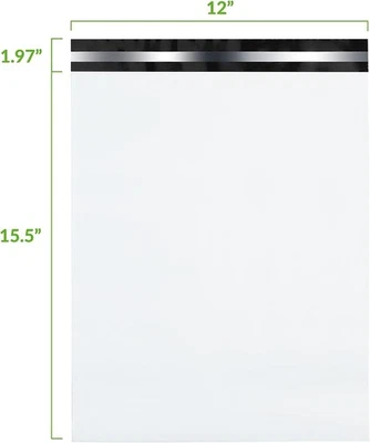 NEW White Poly Jacket Mailers 12x15.5 in. 100 ct. self sealing shipping bags - Image 1 of 2
