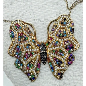 925 vergoldet CZ Schmetterling Halskette funkelnd und glamourös - Bild 1 von 10