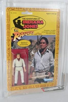 Vintage 1982 AFA 85 ROTLA 9 Back Kenner Indiana Jones Belloq MOC Punched - Image 1 of 4