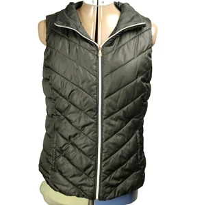 SO Full Zip Sleeveless Jacket Puffer Vest Pockets Mock Neck Black M - Picture 1 of 21