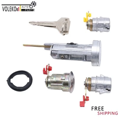 Juego de cilindros de bloqueo de maletero de puerta interruptor de encendido para Toyota Corolla 1987-92 1,6 L L4 Foto 1 de 4