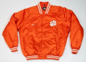 Vintage Nike Team Clemson University Satin Jacket Size XL Orange Stained Nylon - Picture 1 of 24