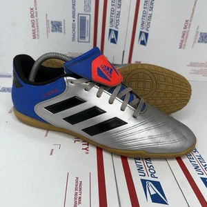 Zapato de fútbol sala ADIDAS Copa Tango 18.4 para hombre talla 10 plateado azul DB2448 - Imagen 1 de 10