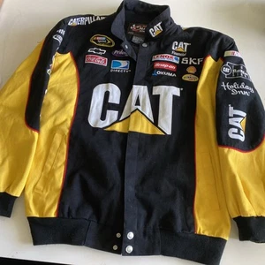 Official Nascar Chase Authentic Jeff Burton CAT Sponsored Button Race Jacket XL - Picture 1 of 19