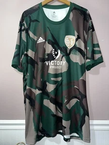 rare 2021 SPORTING KANSAS CITY SOCCER JERSEY KIT adidas VICTORY PROJECY CAMO - Picture 1 of 3