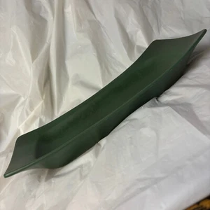 Vintage Midcentury Hyalyn Ceramic Console Tray Bowl Green Rectangular 14.5” - Picture 1 of 20