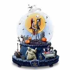 Disney The Nightmare Before Christmas Musical Glitter Globe With Rotating Base