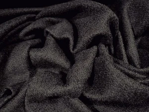 Wool Blend Heavyweight Woven Fabric, Per Metre - Plain - Black - Picture 1 of 3