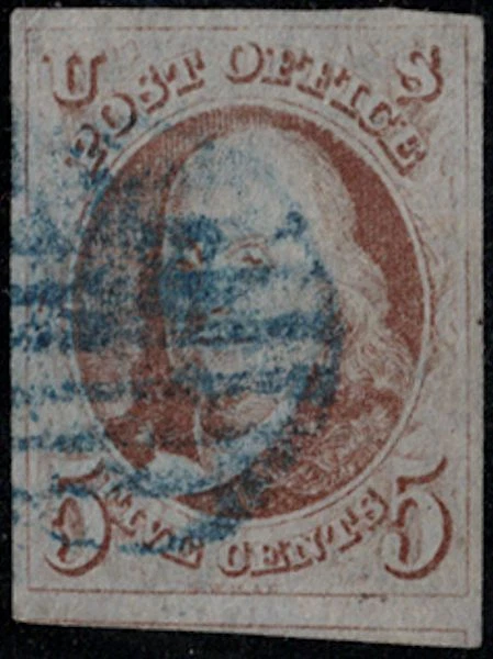 MALACK 1 XF-SUPERB, four large margins, blue cancel, SUPER! gu0000 - Image 1 of 1